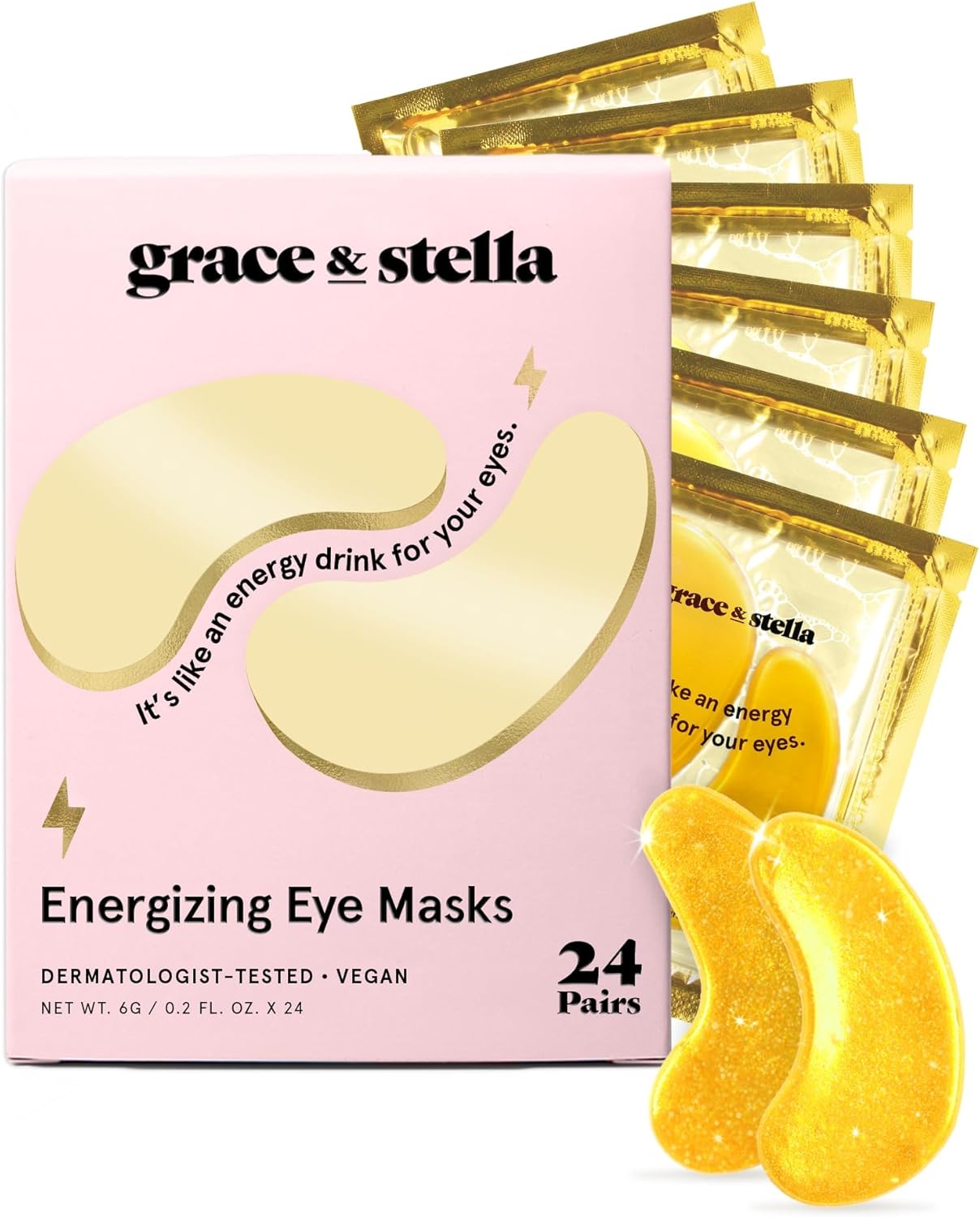 grace & stella Award Winning Under Eye Mask - Birthday Gifts for Women - Gel Eye Patches for Dark Circles, Puffy Eyes, Undereye Bags - Gifts for Mom - Vegan Self Care (24 Pairs, Gold)